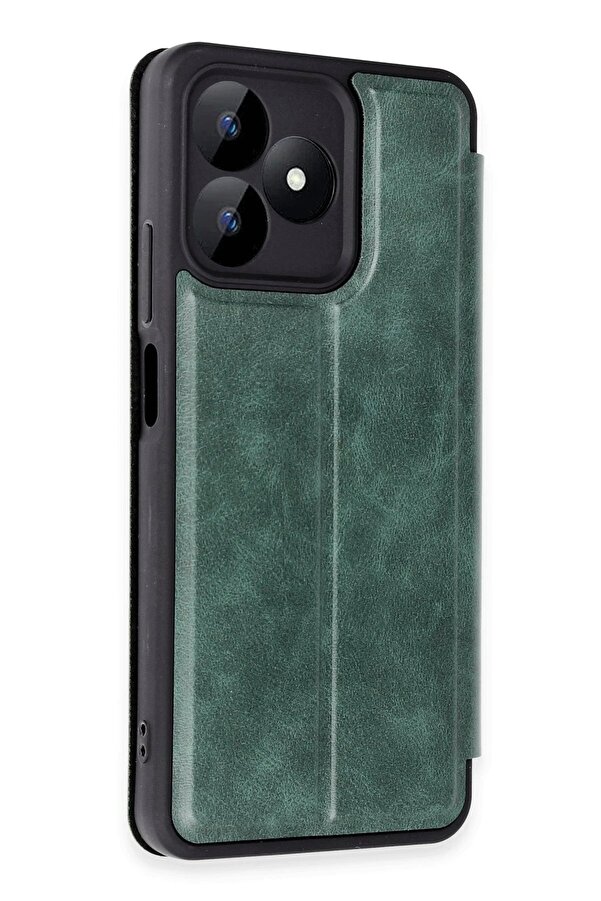 Realme Note 50 4G Kılıf Fli̇p Cover - Koyu Yeşi̇l - Dropx9631-3451