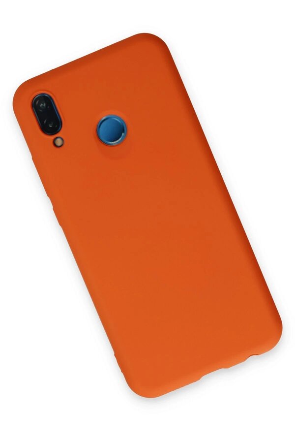 Huawei̇ P20 Li̇te Kılıf Nano İçi̇ Kadi̇fe Si̇li̇kon - Turuncu - Dropx6667-5087