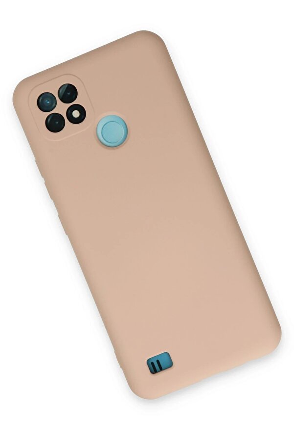 Realme C21 Kılıf Nano İçi̇ Kadi̇fe Si̇li̇kon - Pudra - Dropx7410-5423