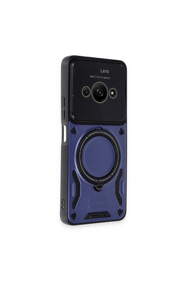 Xi̇aomi̇ Poco C61 Kılıf Joy Lens Standlı Kapak - Laci̇vert - Dropx7166-8113