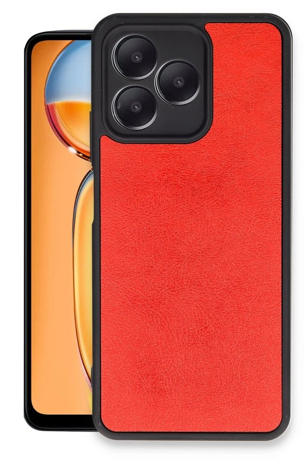 Realme Note 50 4G Kılıf Aras Deri̇ Kapak - Kırmızı - Dropx6992-4294