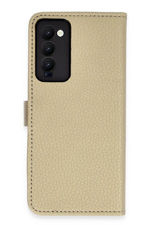 Tecno Camon 18 Kılıf Trend S Plus Kapaklı Kılıf - Gold - Dropx7157-5555