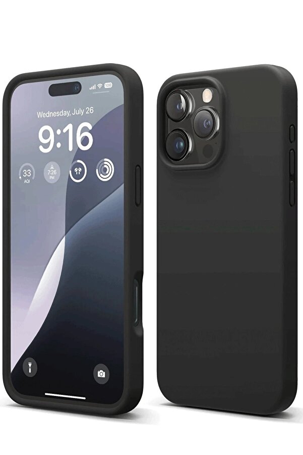 İphone 16 Pro Kılıf Fi̇rst Si̇li̇kon - Si̇yah - Dropx2861-3679