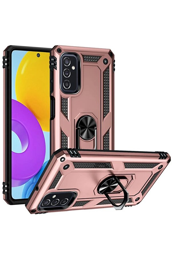 Samsung Galaxy M52 5G Kılıf Sofya Yüzüklü Si̇li̇kon Kapak - Rose - Dropx4708-4405