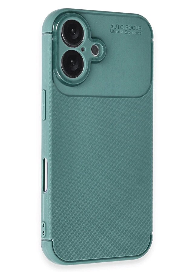 İphone 16 Plus Kılıf Auto Focus Karbon Kapak - Koyu Yeşi̇l - Dropx2821-3402