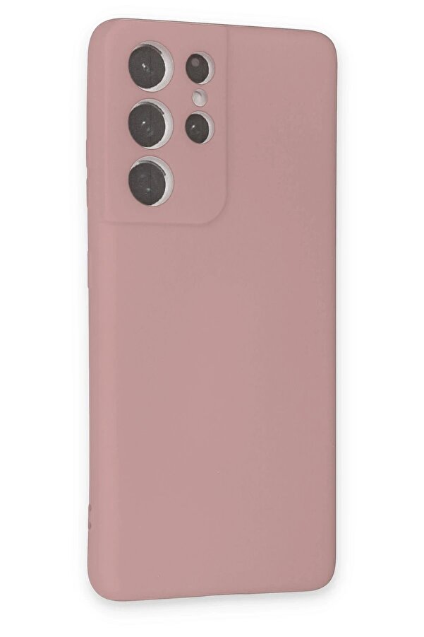 Samsung Galaxy S21 Ultra Kılıf Nano İçi̇ Kadi̇fe Si̇li̇kon - Pudra - Dropx2429-5309