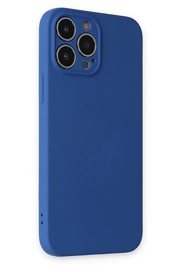 İphone 13 Pro Kılıf Nano İçi̇ Kadi̇fe Si̇li̇kon - Laci̇vert - Dropx9556-5534