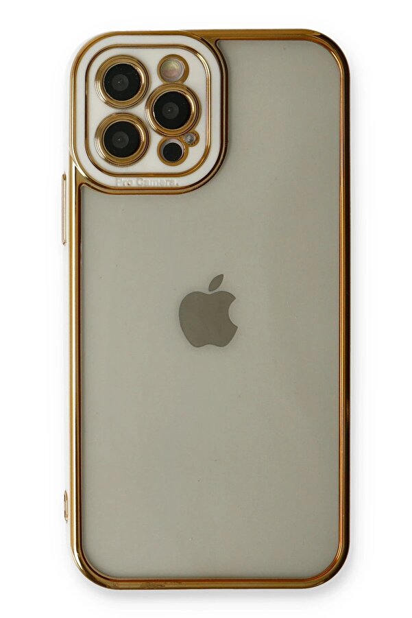 İphone 12 Pro Max Kılıf Li̇va Lens Si̇li̇kon - Beyaz - Dropx1421-6536