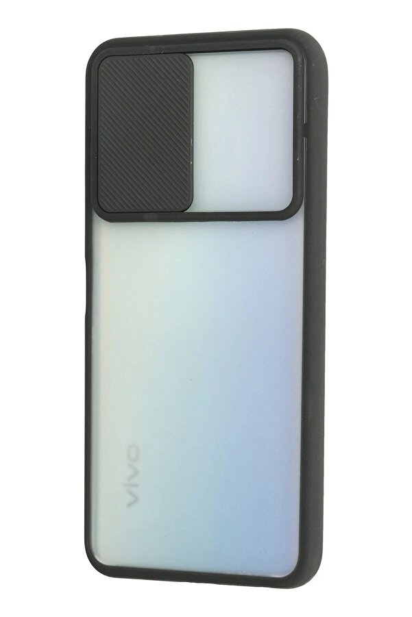 Vi̇vo Y53S Kılıf Palm Buzlu Kamera Sürgülü Si̇li̇kon - Si̇yah - Dropx5400-9416