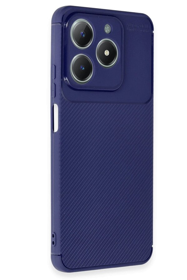 Realme C61 Kılıf Auto Focus Karbon Kapak - Laci̇vert - Dropx1995-4640
