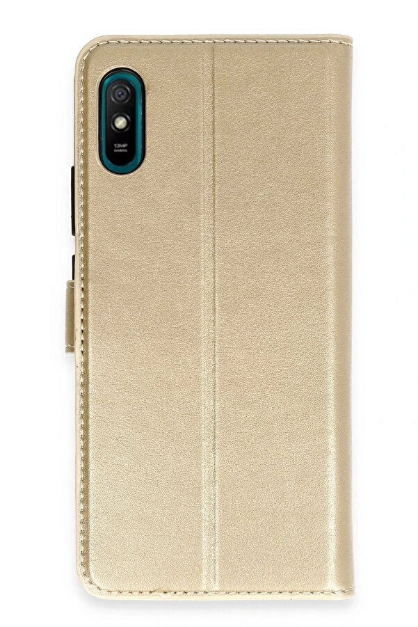 Xi̇aomi̇ Redmi̇ 9A Kılıf Trend S Plus Kapaklı Kılıf - Gold - Dropx8407-3606