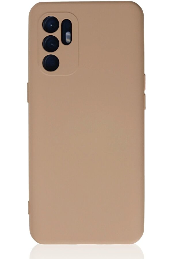 Oppo Reno 6 Kılıf Nano İçi̇ Kadi̇fe Si̇li̇kon - Pudra - Dropx3701-5649
