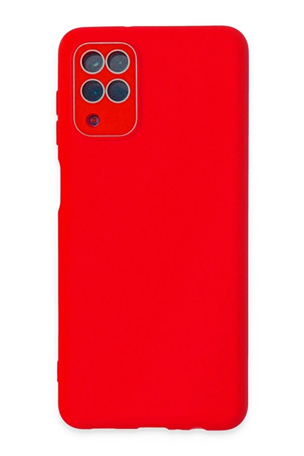 Samsung Galaxy A22 Kılıf Lansman Glass Kapak - Kırmızı - Dropx3464-7572