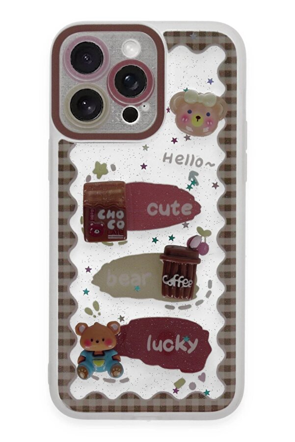 İphone 14 Pro Max Kılıf Sweet Desenli̇ Si̇li̇kon Kapak - Şeffaf - Dropx2805-9697