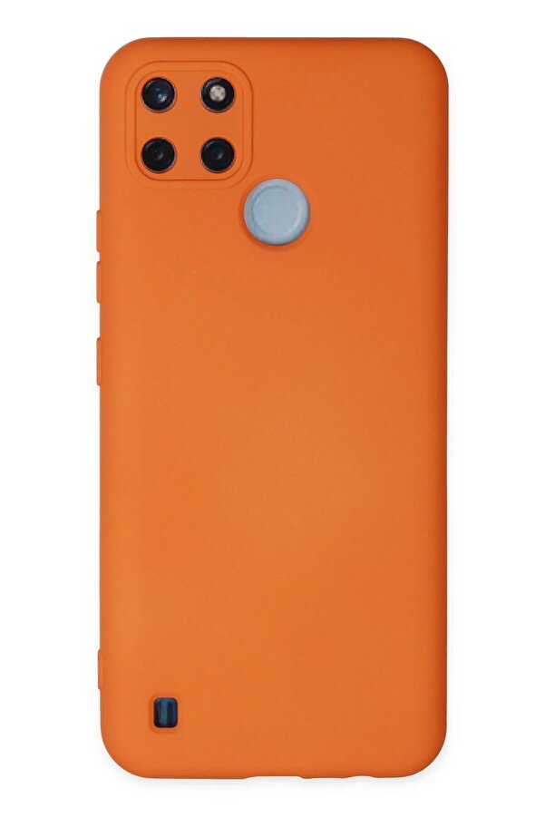 Realme C25Y Kılıf Nano İçi̇ Kadi̇fe Si̇li̇kon - Turuncu - Dropx7908-4246