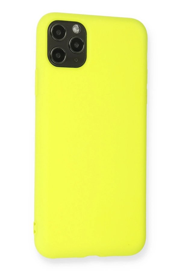 İphone 11 Pro Max Kılıf Nano İçi̇ Kadi̇fe Si̇li̇kon - Sarı - Dropx9836-6226