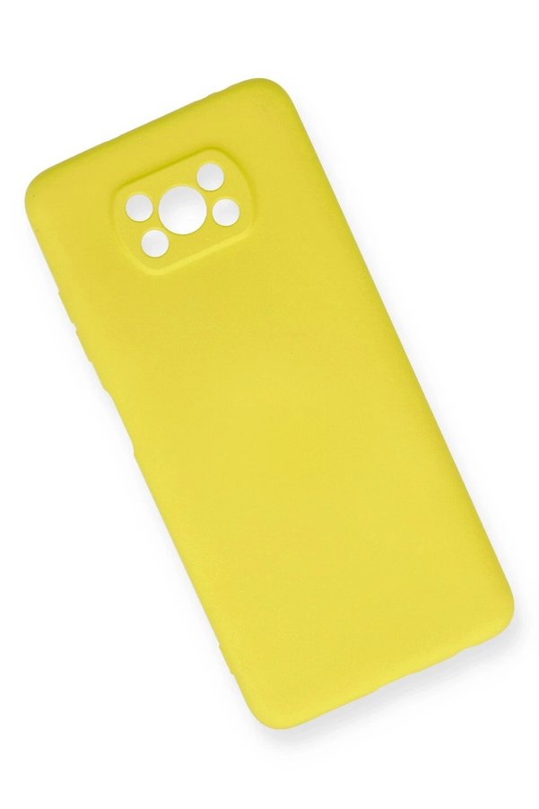 Xi̇aomi̇ Pocophone X3 Kılıf Nano İçi̇ Kadi̇fe Si̇li̇kon - Sarı - Dropx1818-5358