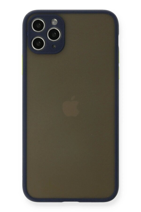 CepteToptan iPhone 11 Pro Max Kılıf Montreal Silikon Kapak - Lacivert - DROPX6837-6558