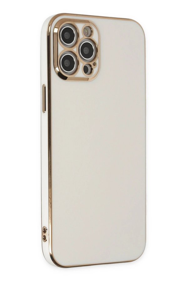 CepteToptan iPhone 12 Pro Kılıf Volet Silikon - Beyaz - DROPX8063-1816