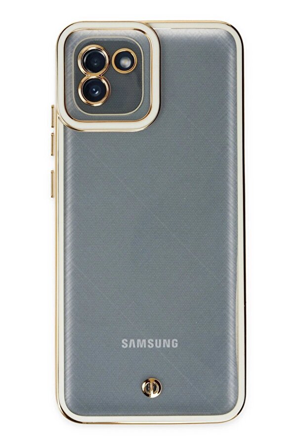 Samsung Galaxy A03 Kılıf Li̇va Lens Si̇li̇kon - Beyaz - Dropx5627-9655