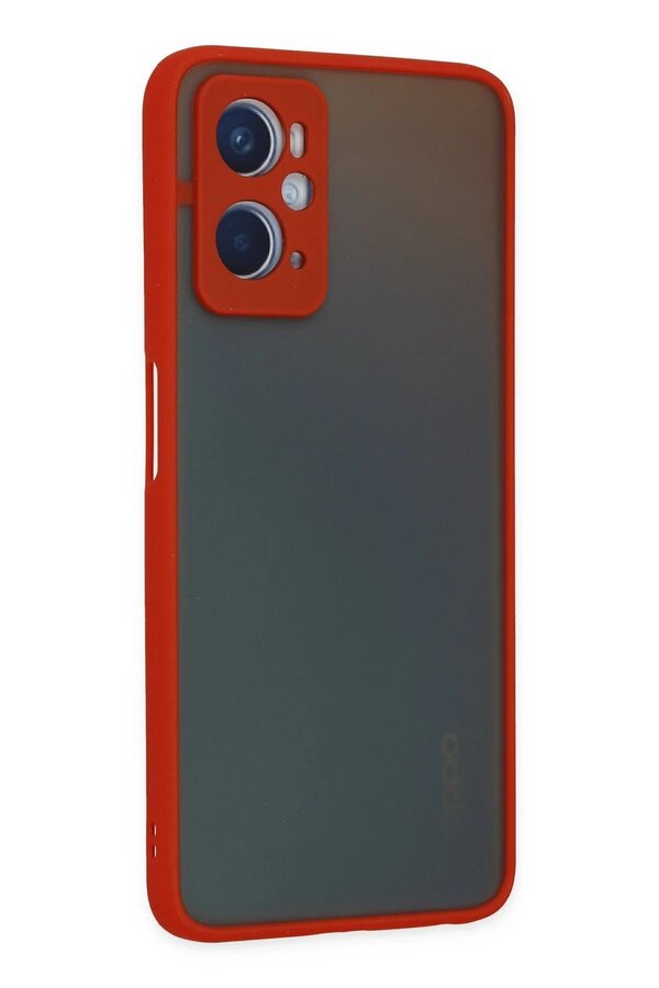 Oppo A96 Kılıf Montreal Si̇li̇kon Kapak - Kırmızı - Dropx5662-1361