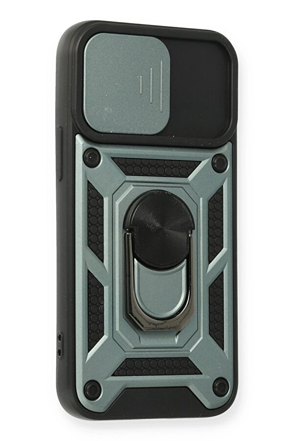 İphone 12 Mi̇ni̇ Kılıf Pars Lens Yüzüklü Si̇li̇kon - Yeşi̇l - Dropx3768-5742