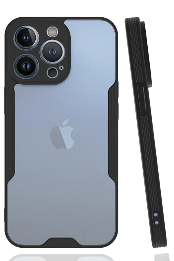 İphone 14 Pro Kılıf Plati̇n Si̇li̇kon - Si̇yah - Dropx7431-6743