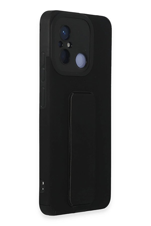 Xi̇aomi̇ Redmi̇ 12C Kılıf Mega Standlı Si̇li̇kon - Si̇yah - Dropx5188-2594