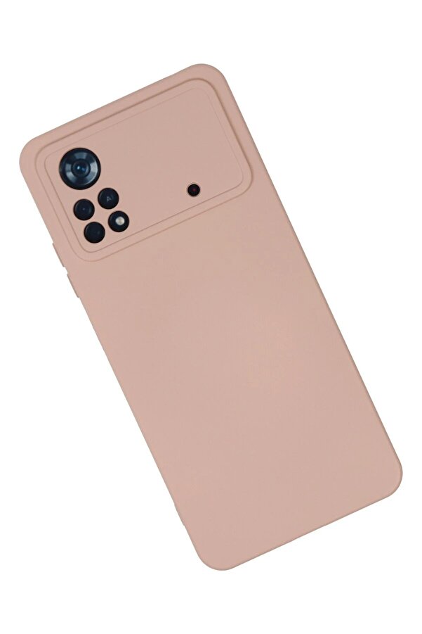 Xi̇aomi̇ Poco X4 Pro 5G Kılıf Nano İçi̇ Kadi̇fe Si̇li̇kon - Pudra - Dropx7859-7602