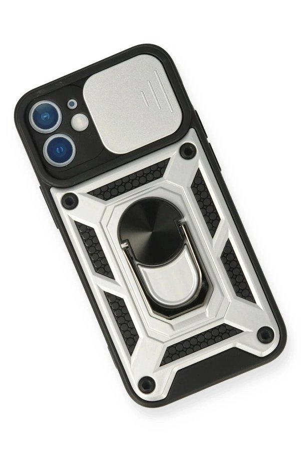 İphone 11 Kılıf Pars Lens Yüzüklü Si̇li̇kon - Gümüş - Dropx5436-3305