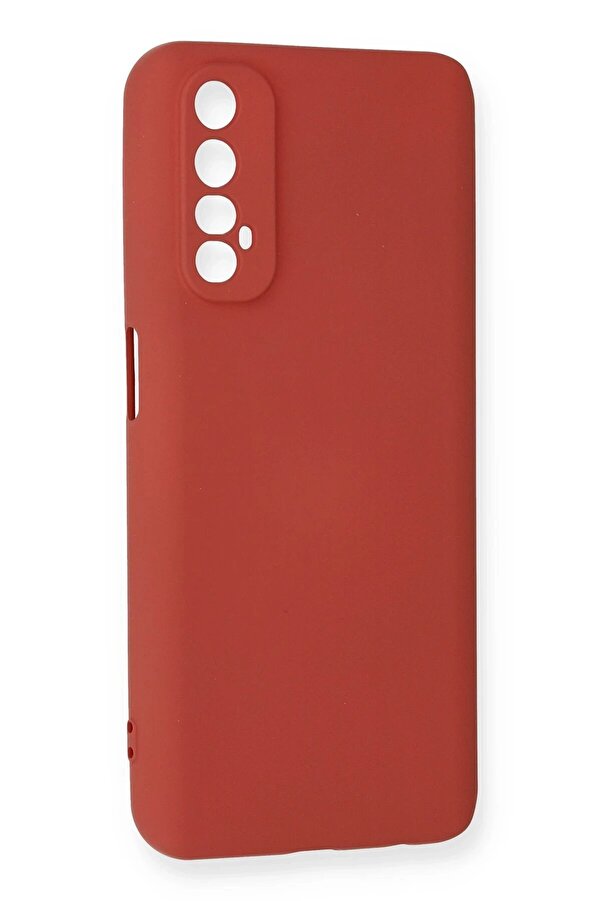 Realme 7 Kılıf Nano İçi̇ Kadi̇fe Si̇li̇kon - Ki̇remi̇t - Dropx1765-5301