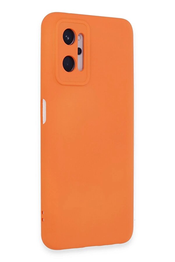 Realme 9İ 4G Kılıf Nano İçi̇ Kadi̇fe Si̇li̇kon - Turuncu - Dropx8701-9256