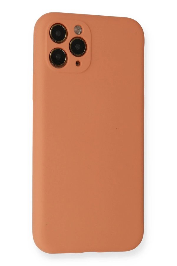 İphone 11 Pro Kılıf Nano İçi̇ Kadi̇fe Si̇li̇kon - Mat Turuncu - Dropx5532-6599