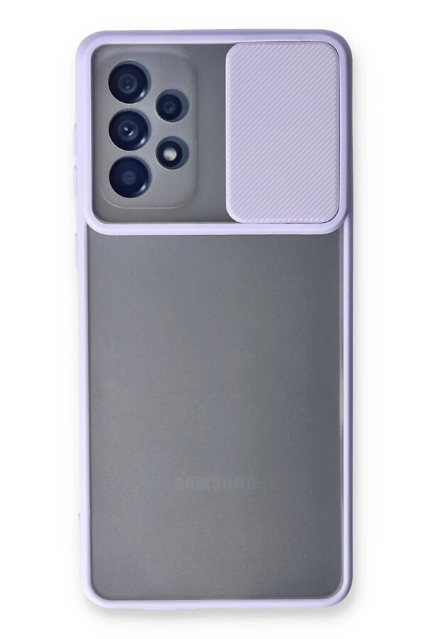 Samsung Galaxy A53 5G Kılıf Palm Buzlu Kamera Sürgülü Si̇li̇kon - Li̇la - Dropx9241-7120
