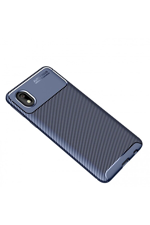 Samsung Galaxy A01 Core Kılıf Auto Focus Karbon Kapak - Laci̇vert - Dropx8089-3491