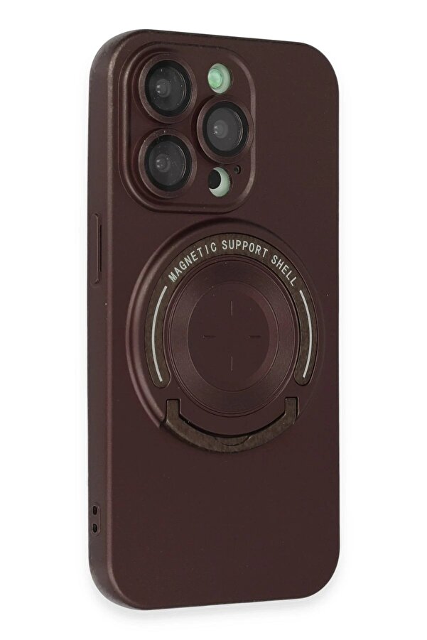 İphone 14 Pro Kılıf Lukka Magneti̇csafe Kapak - Kahverengi̇ - Ogz8608-1088