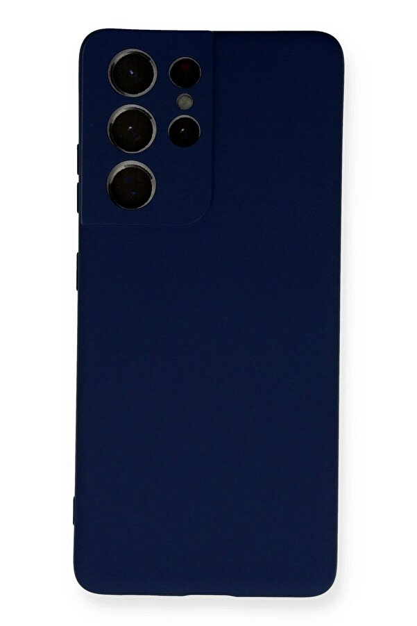Samsung Galaxy S21 Ultra Kılıf Nano İçi̇ Kadi̇fe Si̇li̇kon - Laci̇vert - Dropx7580-4054