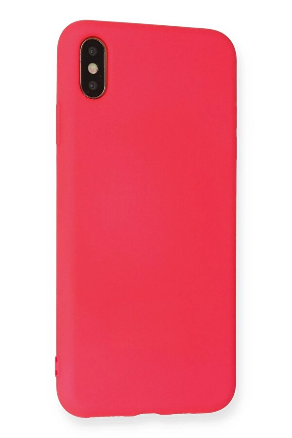 İphone Xs Max Kılıf Nano İçi̇ Kadi̇fe Si̇li̇kon - Koyu Pembe - Dropx9863-8795