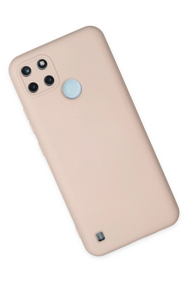 Realme C25Y Kılıf Nano İçi̇ Kadi̇fe Si̇li̇kon - Pudra - Dropx4868-4820