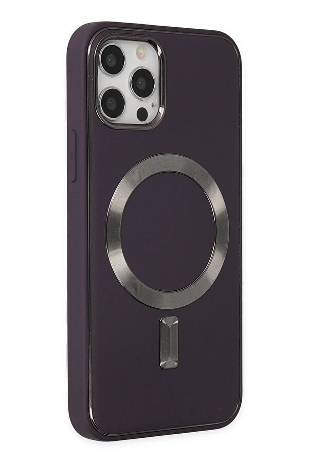İphone 12 Pro Max Kılıf Coco Deri̇ Magneti̇csafe Si̇li̇kon - Deri̇n Mor - Dropx1525-7106