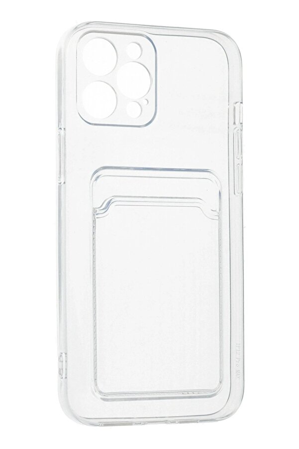İphone 12 Pro Max Kılıf Kart Şeffaf Si̇li̇kon - Şeffaf - Dropx1326-3781
