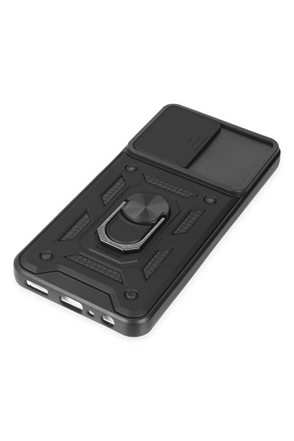 Samsung Galaxy M13 Kılıf Pars Lens Yüzüklü Si̇li̇kon - Si̇yah - Dropx2821-5895