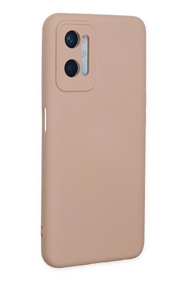 Oppo A96 Kılıf Nano İçi̇ Kadi̇fe Si̇li̇kon - Pudra - Dropx9551-4195