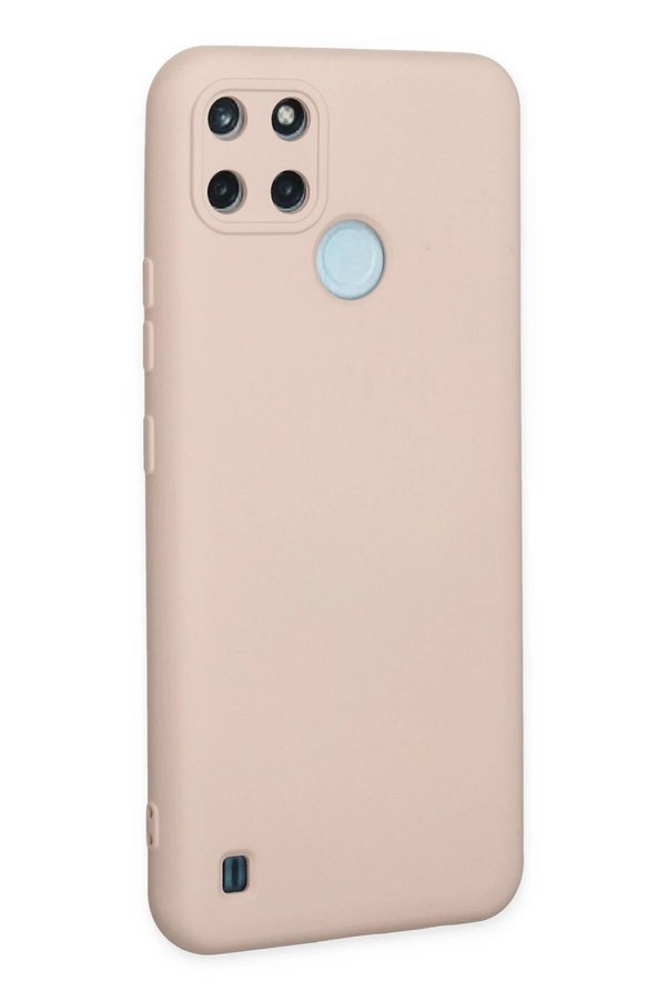 Realme C25Y Kılıf Nano İçi̇ Kadi̇fe Si̇li̇kon - Pudra - Dropx4868-4820