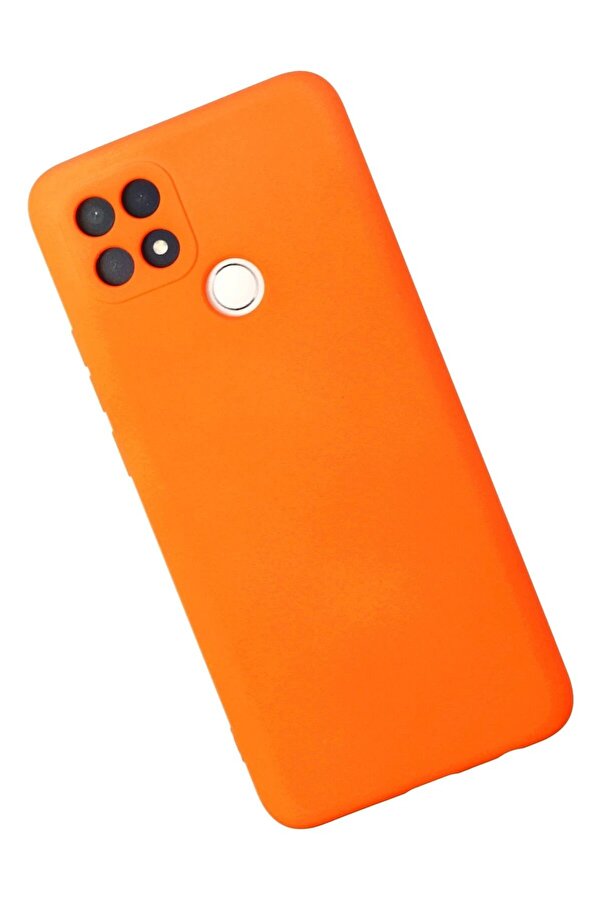 Oppo A15 Kılıf Nano İçi̇ Kadi̇fe Si̇li̇kon - Turuncu - Dropx5900-3396