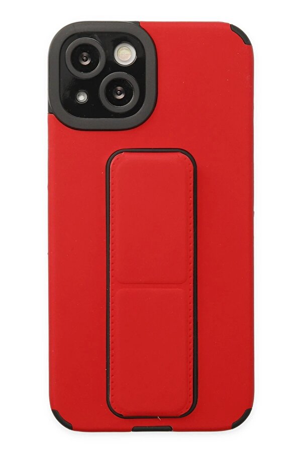 İphone 14 Plus Kılıf Mega Standlı Si̇li̇kon - Kırmızı - Dropx8877-7433