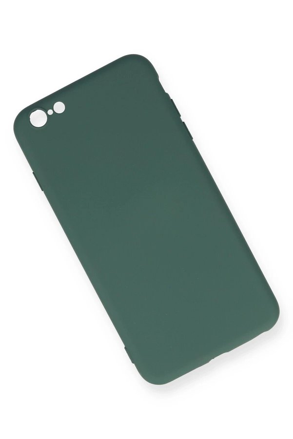 İphone 6 Plus Kılıf Nano İçi̇ Kadi̇fe Si̇li̇kon - Koyu Yeşi̇l - Dropx9857-7651