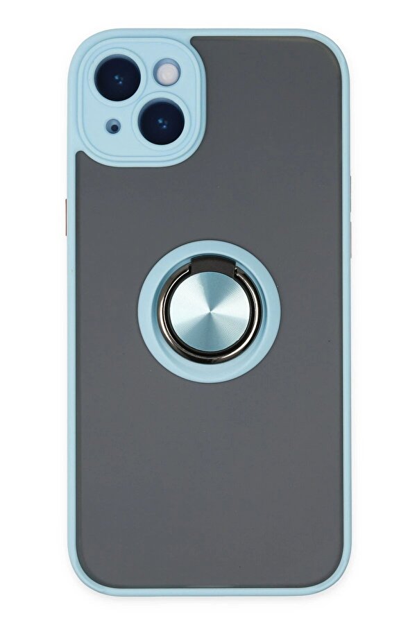 İphone 14 Kılıf Montreal Yüzüklü Si̇li̇kon Kapak - Buz Mavi̇ - Dropx8769-2939