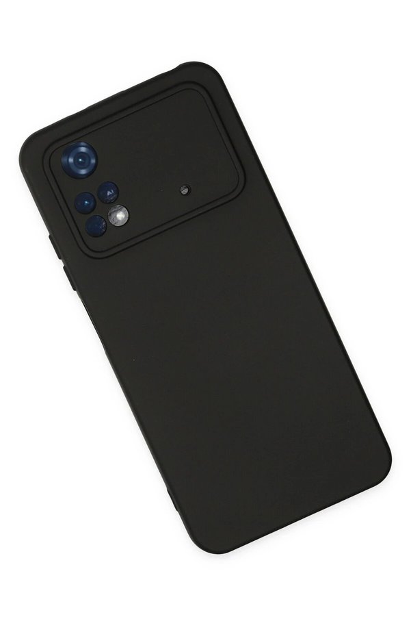 Xi̇aomi̇ Poco M4 Pro 4G Kılıf Nano İçi̇ Kadi̇fe Si̇li̇kon - Si̇yah - Dropx8846-9655