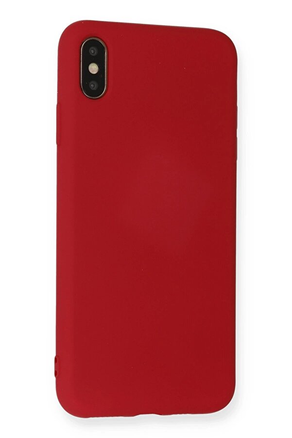 İphone Xs Max Kılıf Nano İçi̇ Kadi̇fe Si̇li̇kon - Kırmızı - Dropx2916-5554